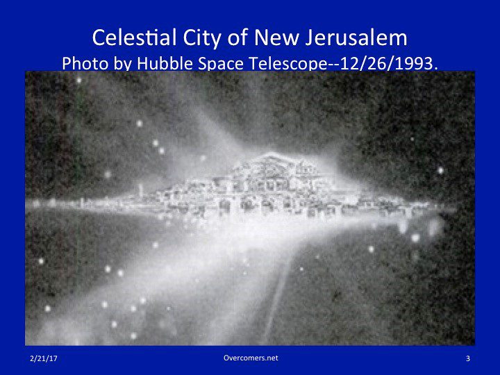 A picture of the city of new jerusalem taken by hubble space telescope.